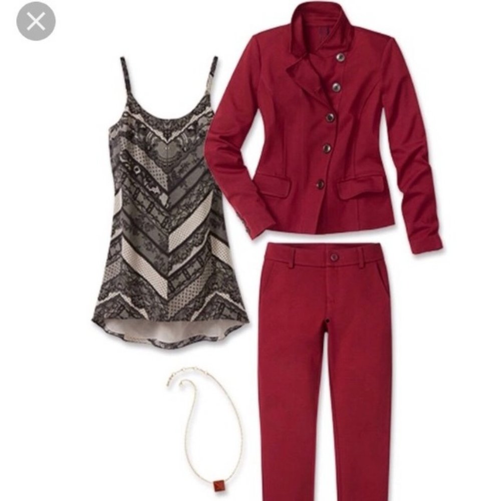 Cabi Ponte Knit Red Pants size 16